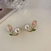Sparkling Tulip Diamond Earrings